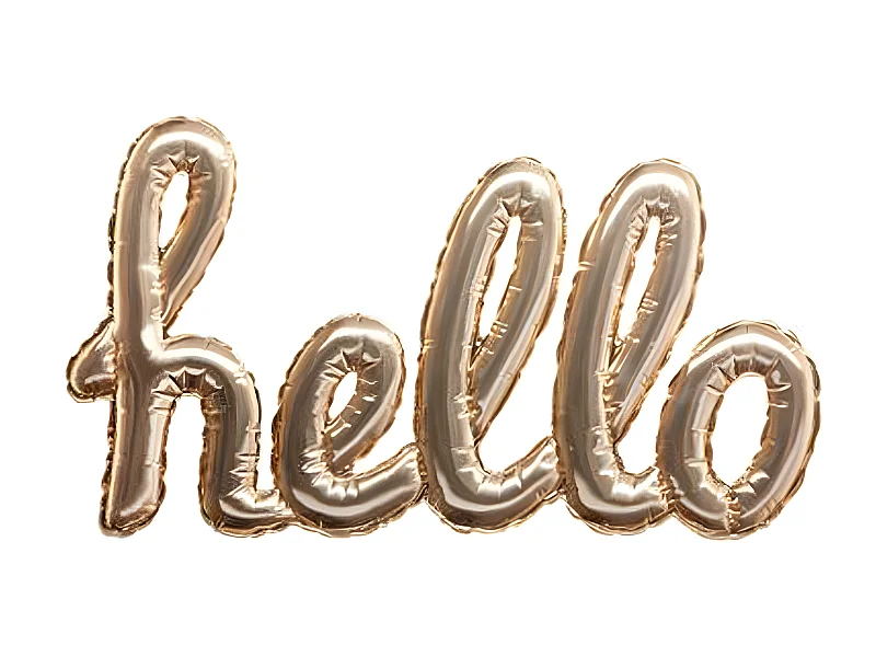 Sticker Ballon "Hello" 22x40cm Or
