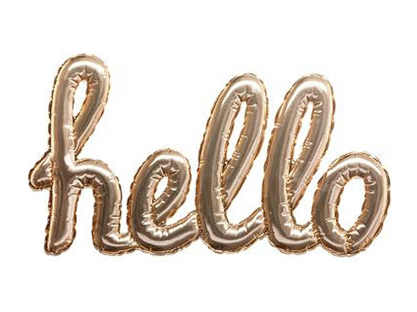 Sticker Ballon "Hello" 22x40cm Or
