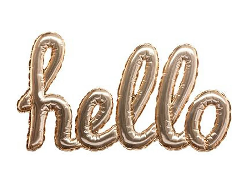 Sticker Ballon "Hello" 22x40cm Or