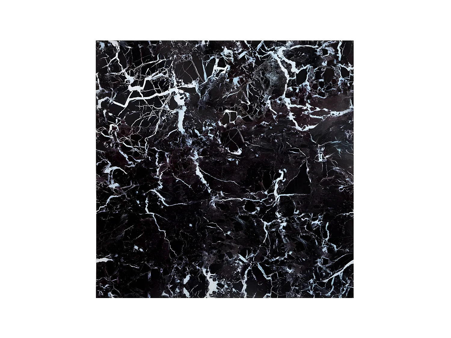 Lot de 2 Stickers Effet Marbre "Plaque" 30x30cm Noir