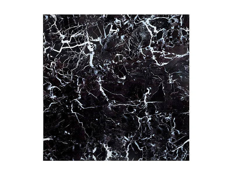 Lot de 2 Stickers Effet Marbre "Plaque" 30x30cm Noir