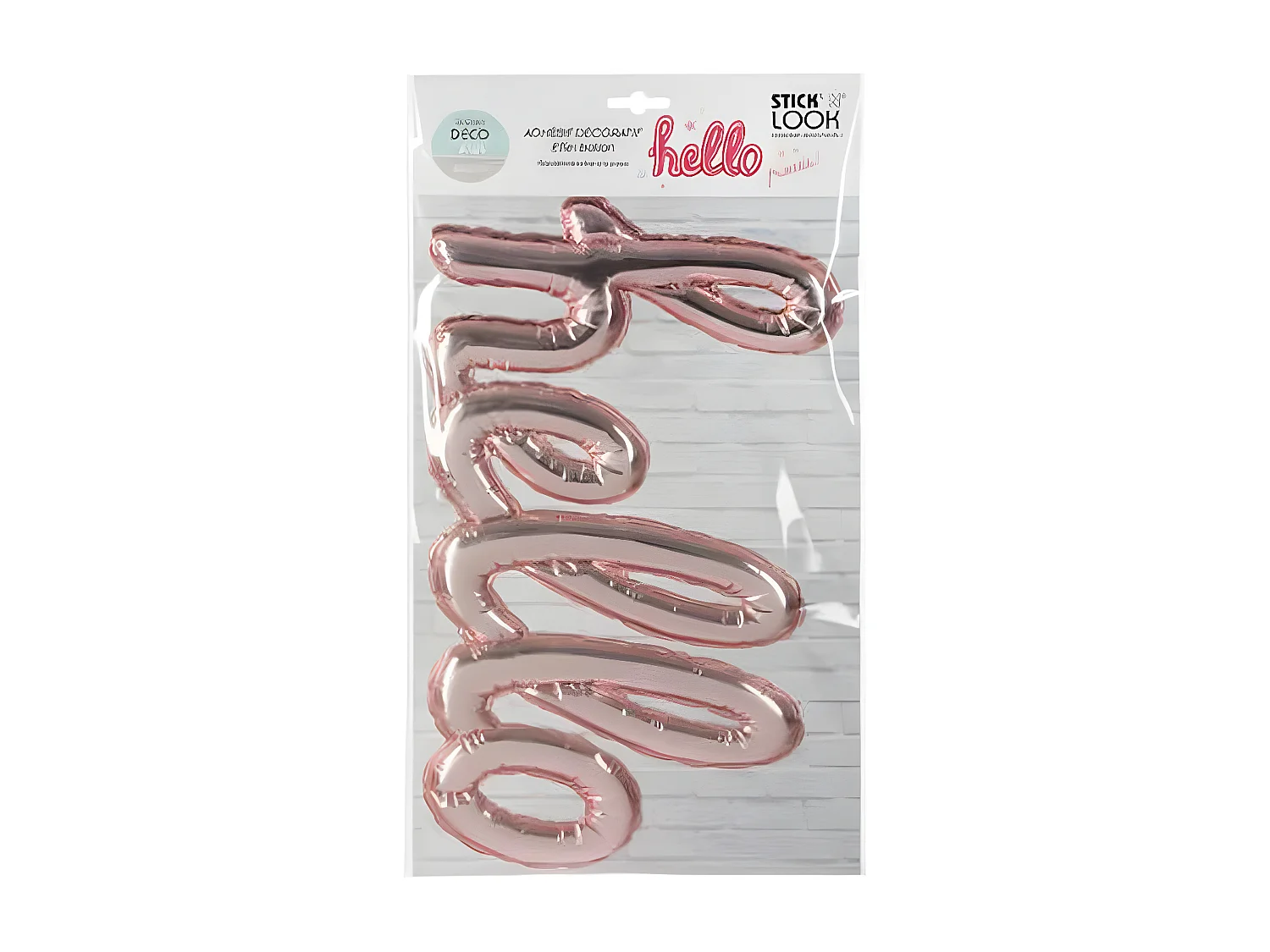 Sticker Ballon "Hello" 22x40cm Rose