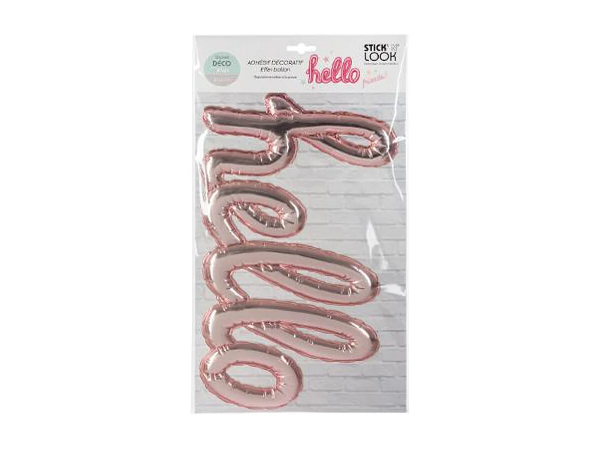 Sticker Ballon "Hello" 22x40cm Rose