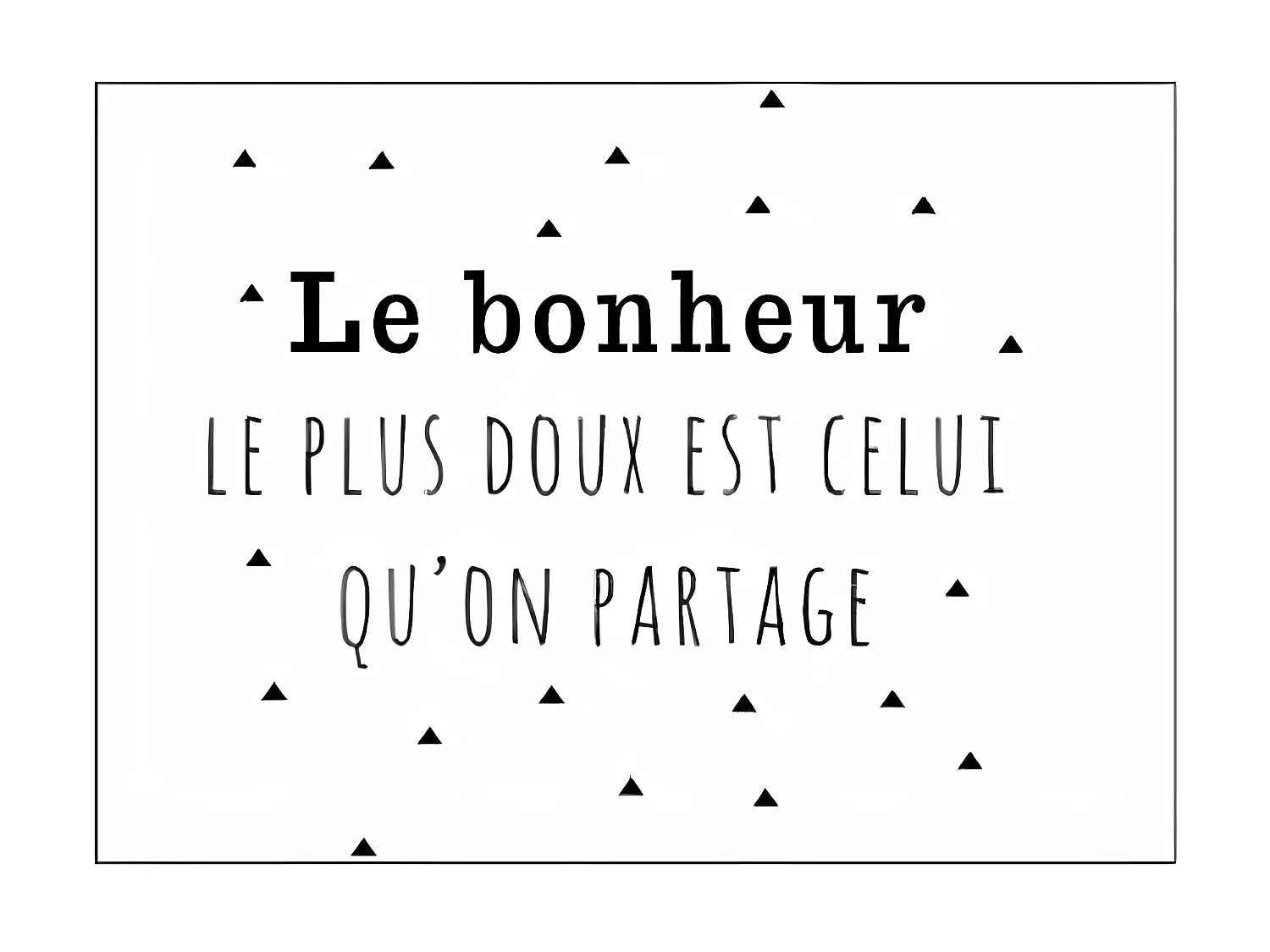 Sticker Mural Texte "Bonheur" 30x40cm Noir