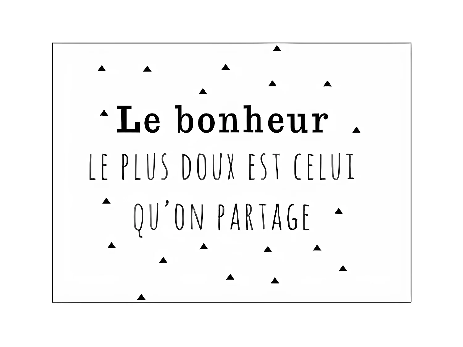 Sticker Mural Texte "Bonheur" 30x40cm Noir