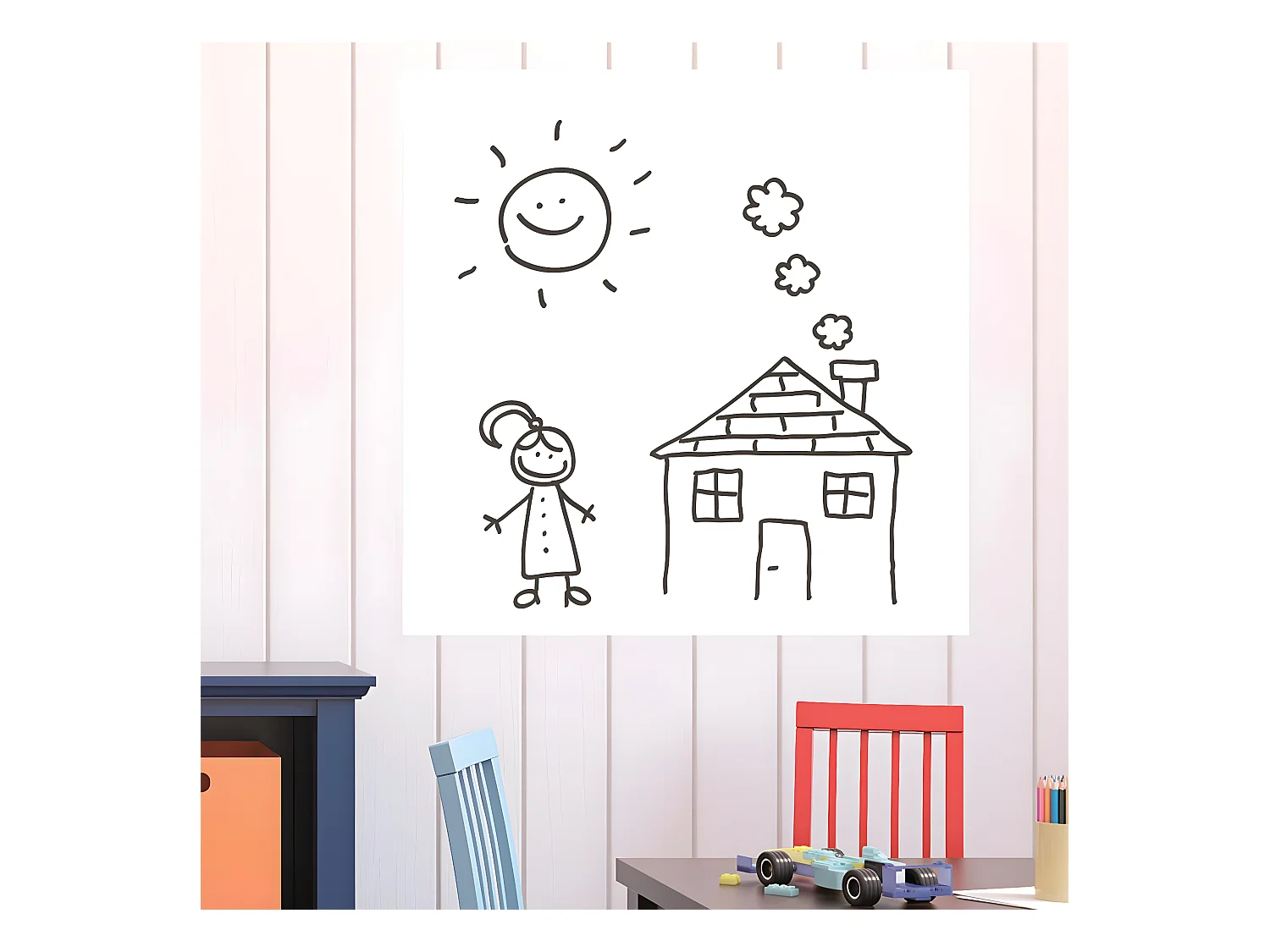 Rouleau Adhésif & Feutre "Découpe" 45x100cm Blanc