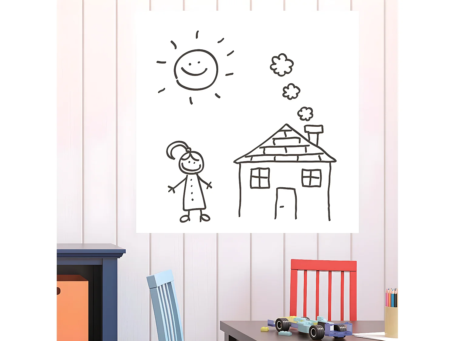 Rouleau Adhésif & Feutre "Découpe" 45x100cm Blanc