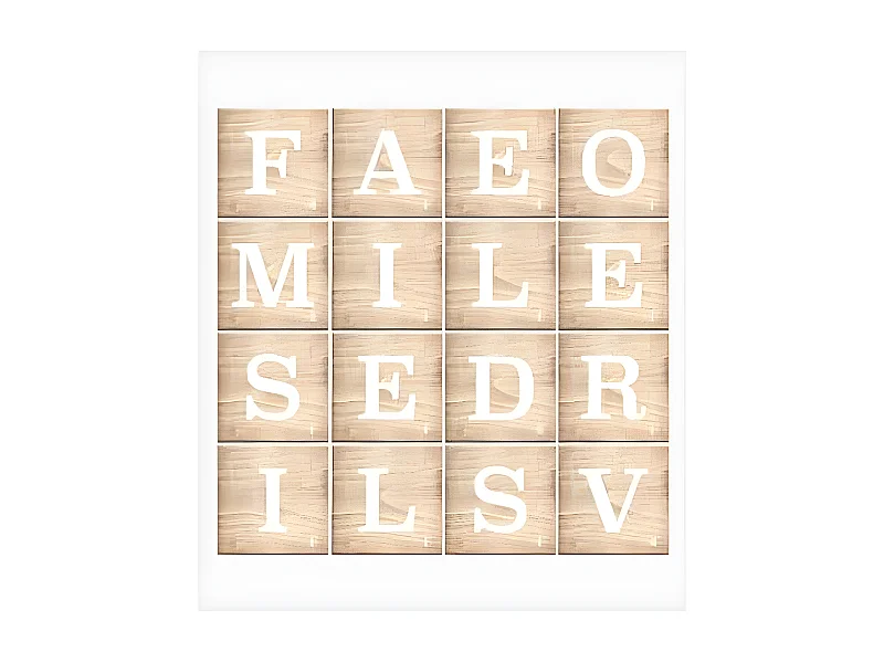 Sticker Relief "Lettres" 41x41cm Blanc