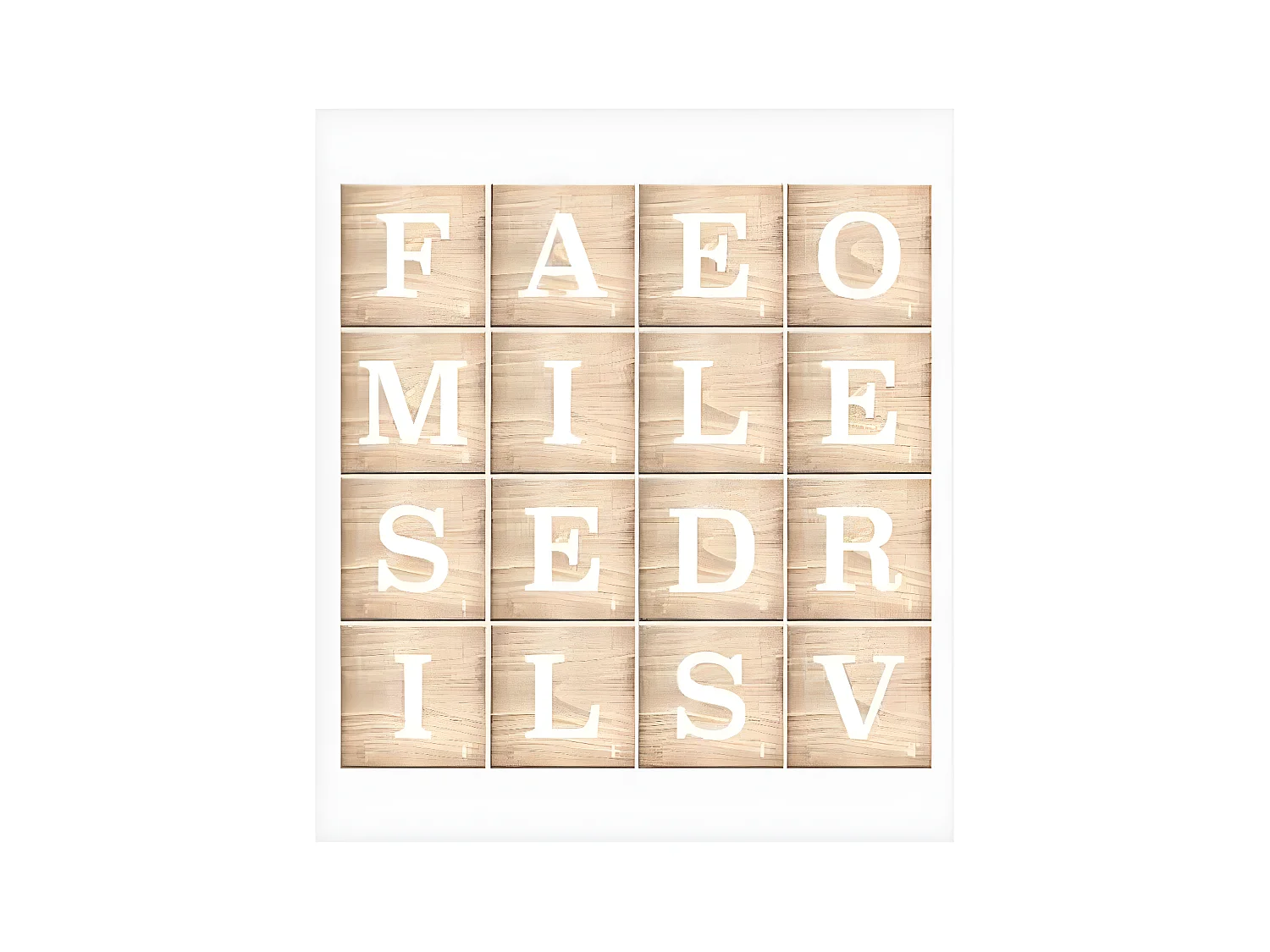 Sticker Relief "Lettres" 41x41cm Blanc