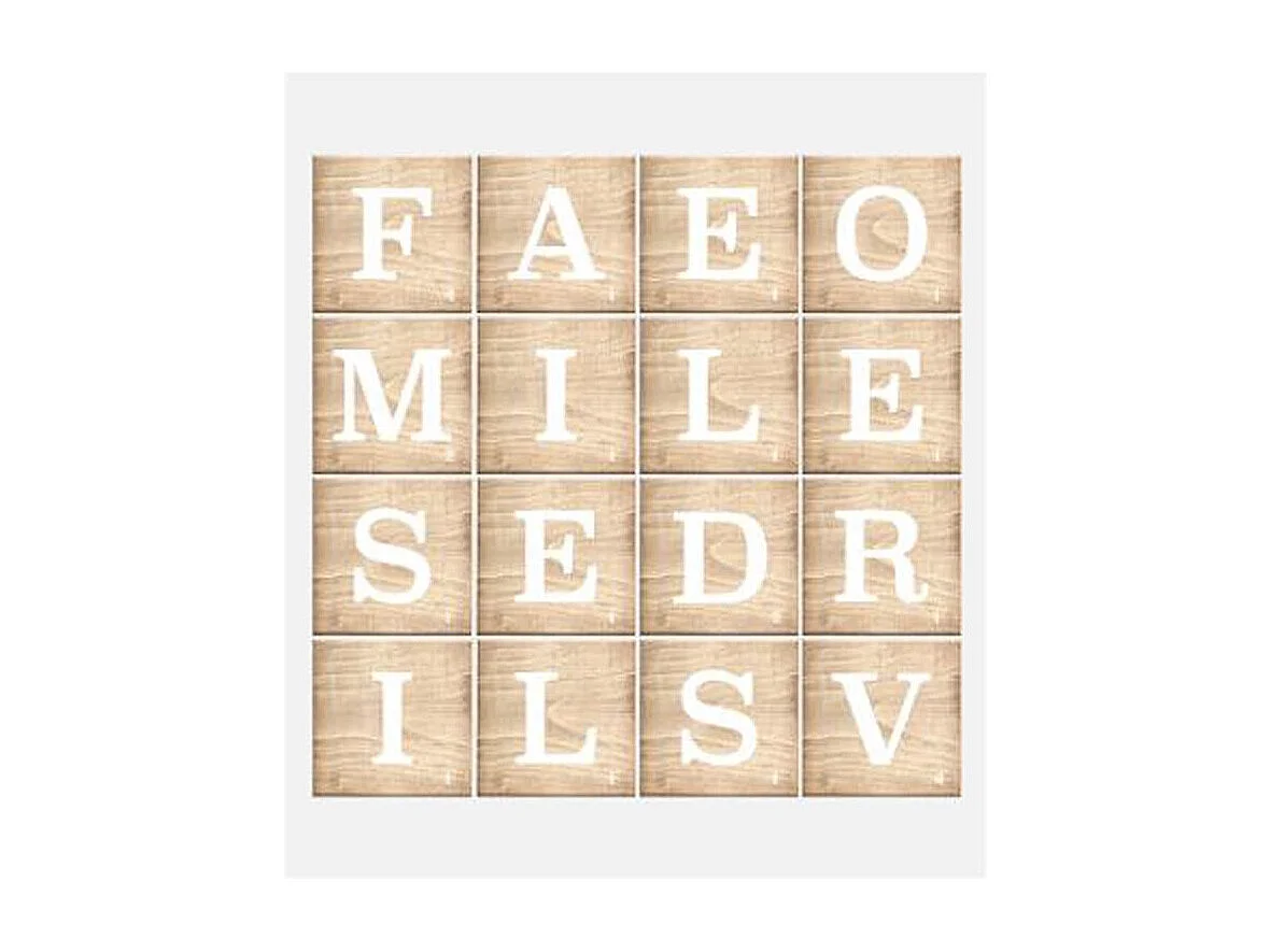 Sticker Relief "Lettres" 41x41cm Blanc