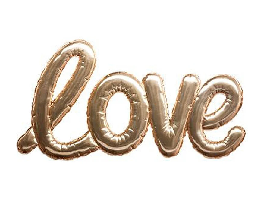 Sticker Ballon "Love" 24x47cm Or