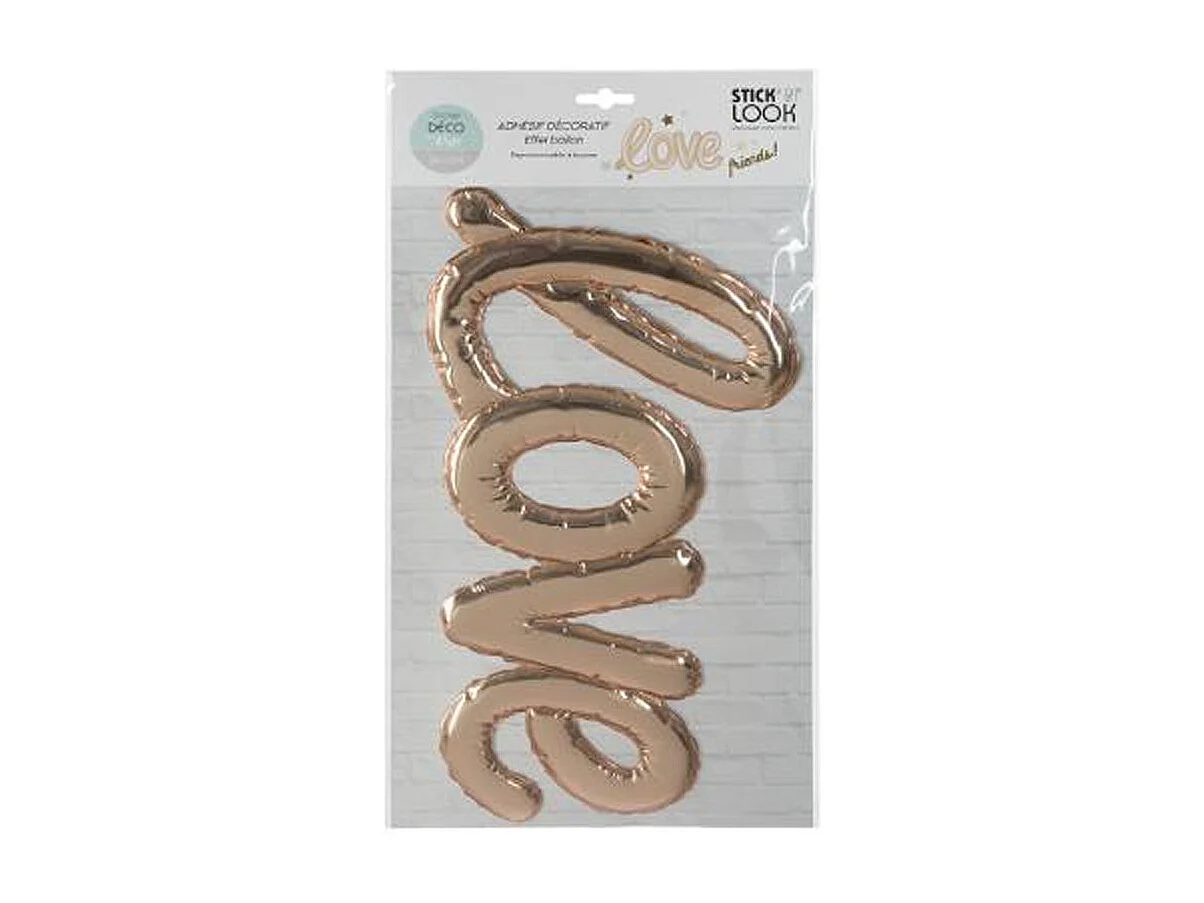 Sticker Ballon "Love" 24x47cm Or