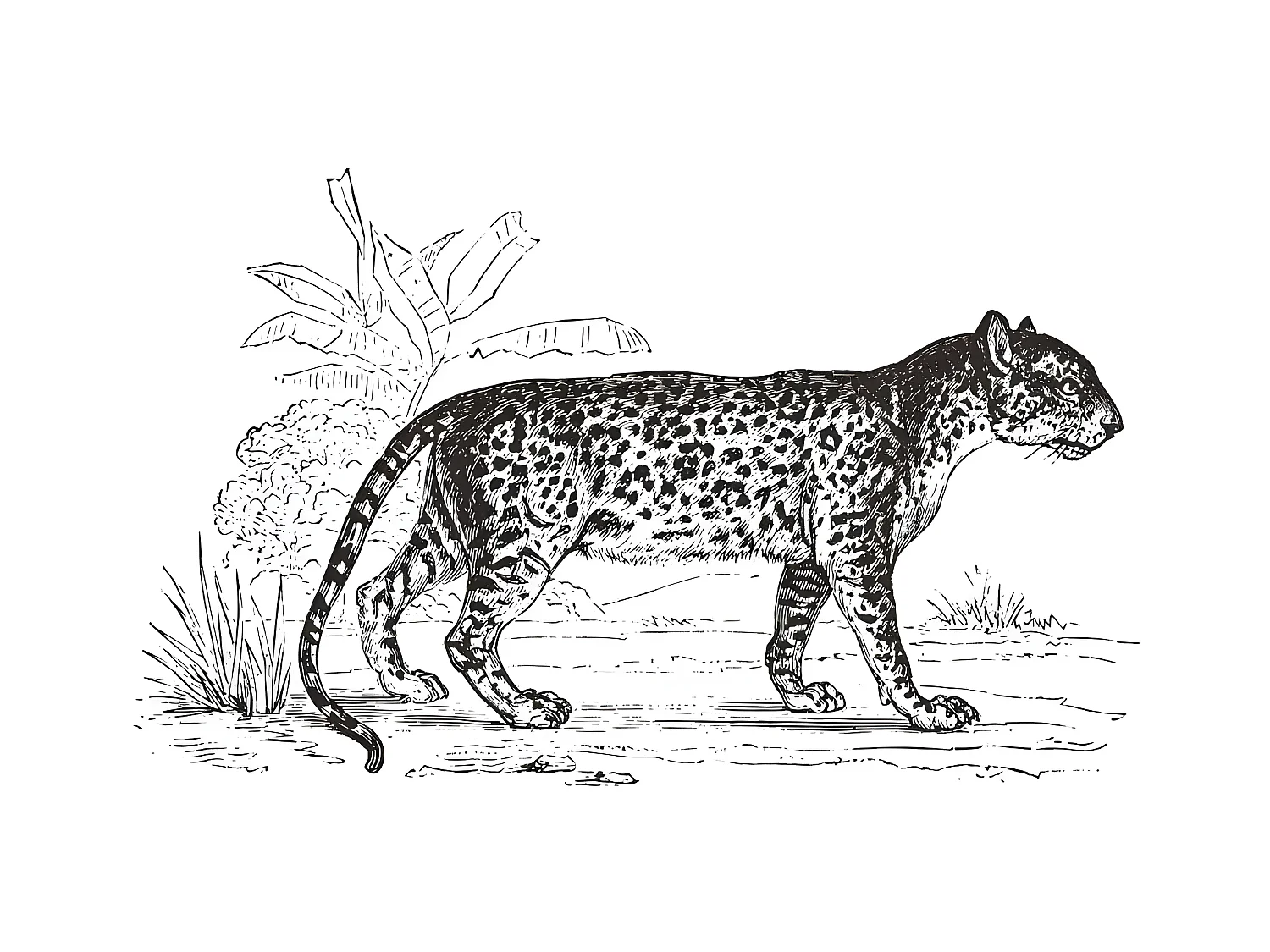 Sticker Plat Mural "Léopard" 78x125cm Noir & Blanc