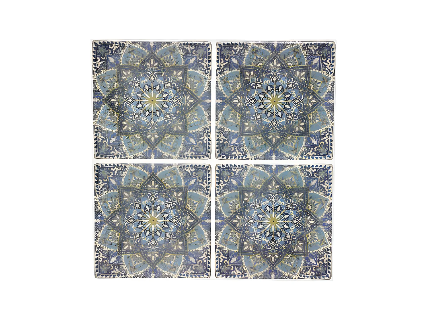 Lot de 2 Stickers "Caro Mosaic II" 26x26cm Multicolore