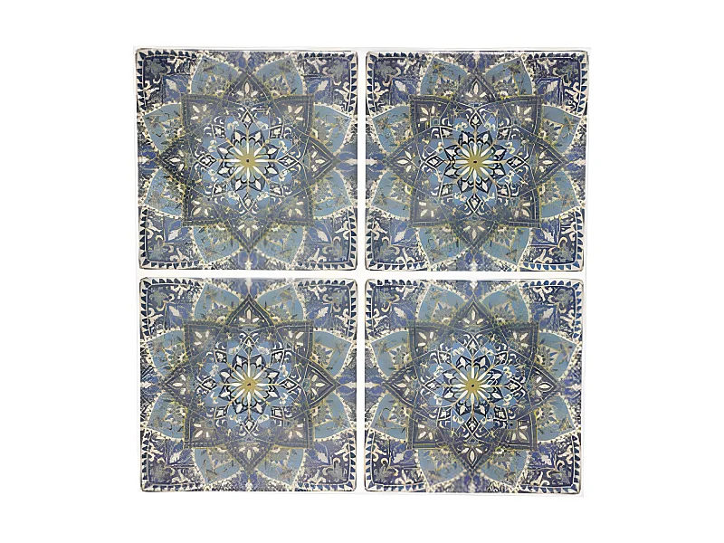 Lot de 2 Stickers "Caro Mosaic II" 26x26cm Multicolore