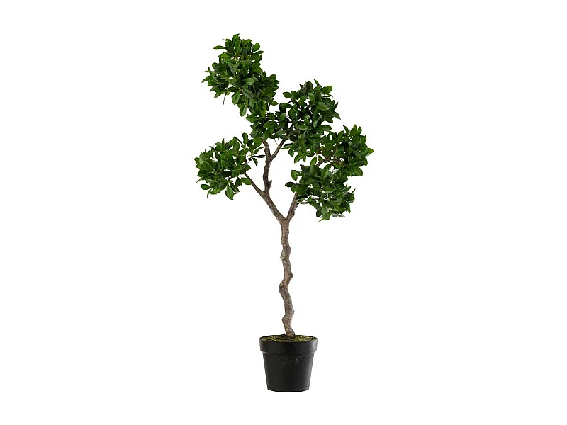 Albero di ficus in vaso in tessuto verde 25x13x37 cm