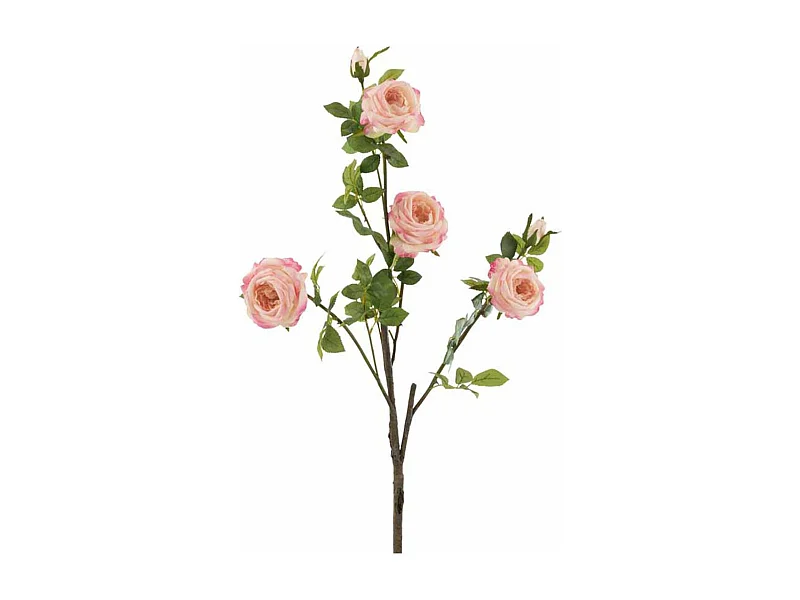 Fleur Artificielle "Roses & Feuilles" 86cm Rose