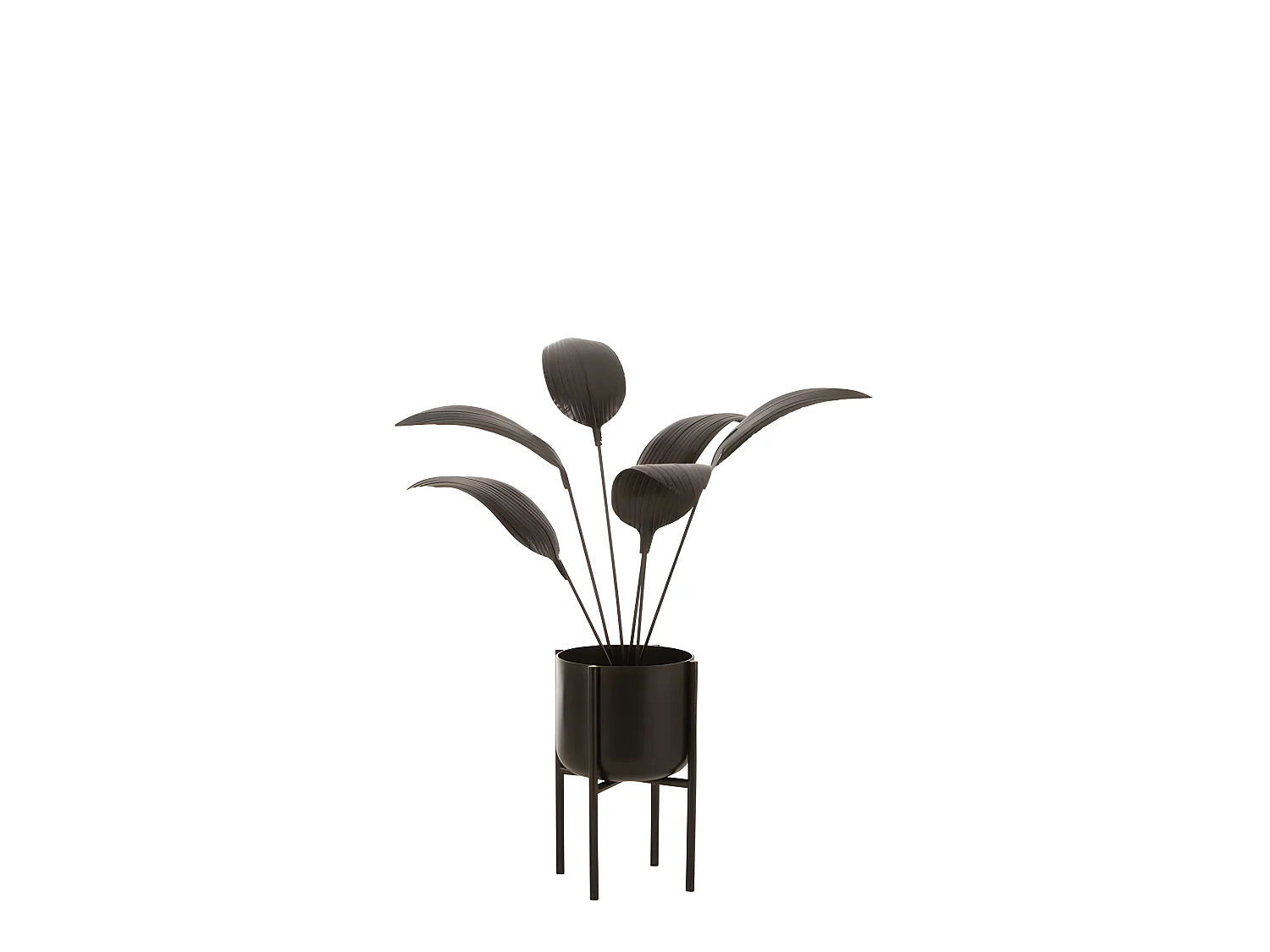 Pianta decorativa in metallo marrone 60x60x103 cm