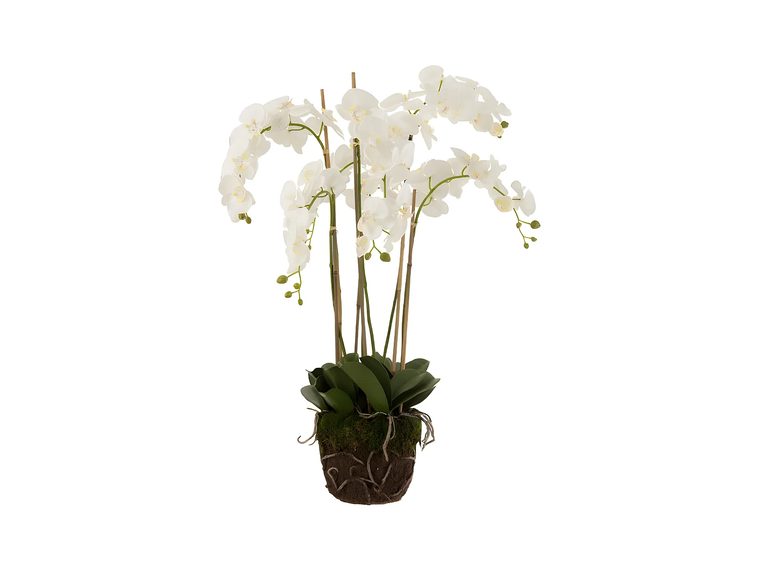 Fleur Artificielle Déco "Orchidée en Terre" 98cm Blanc