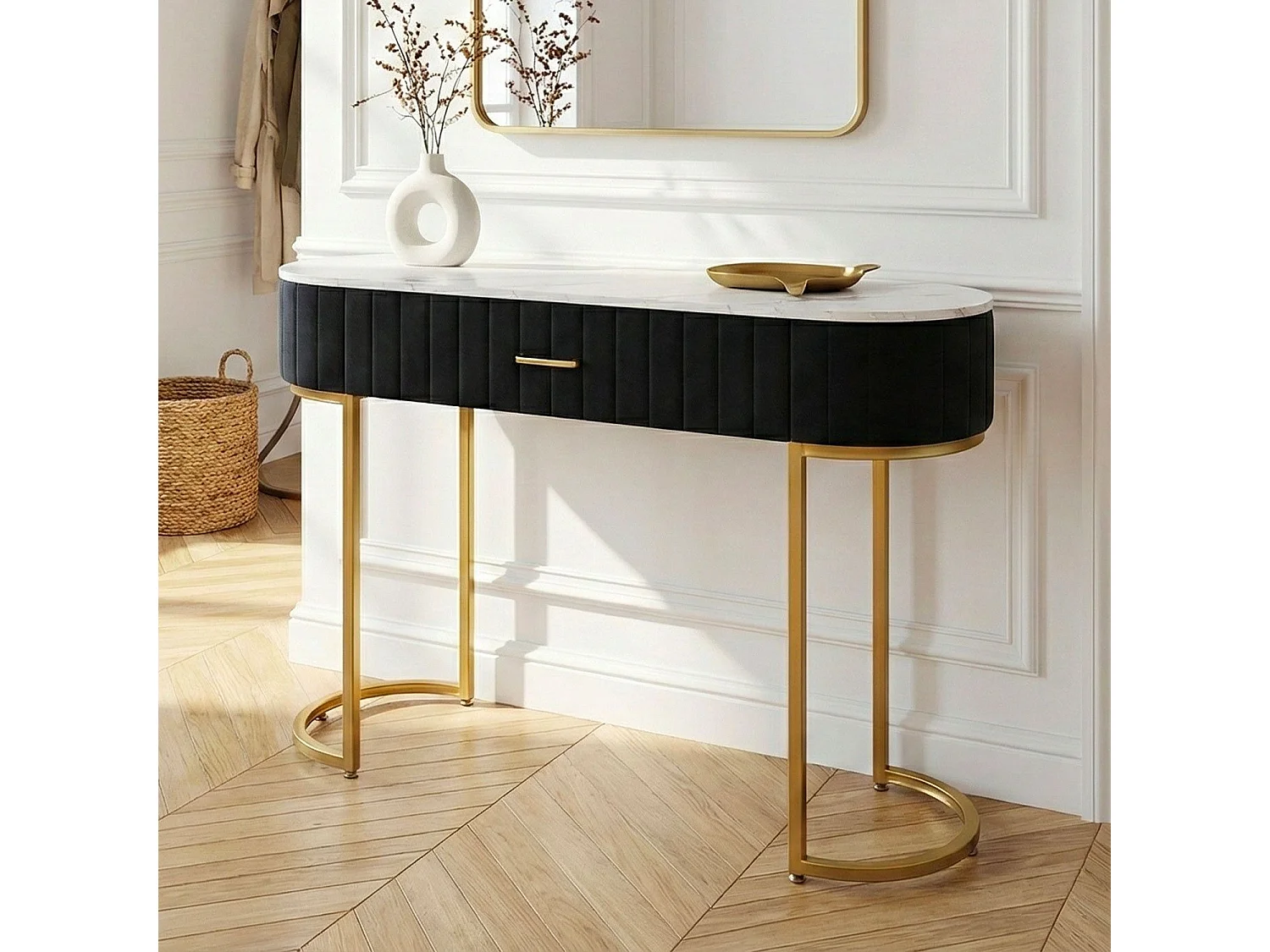 Coiffeuse Design 1 Tiroir "Lomape" 120cm Noir