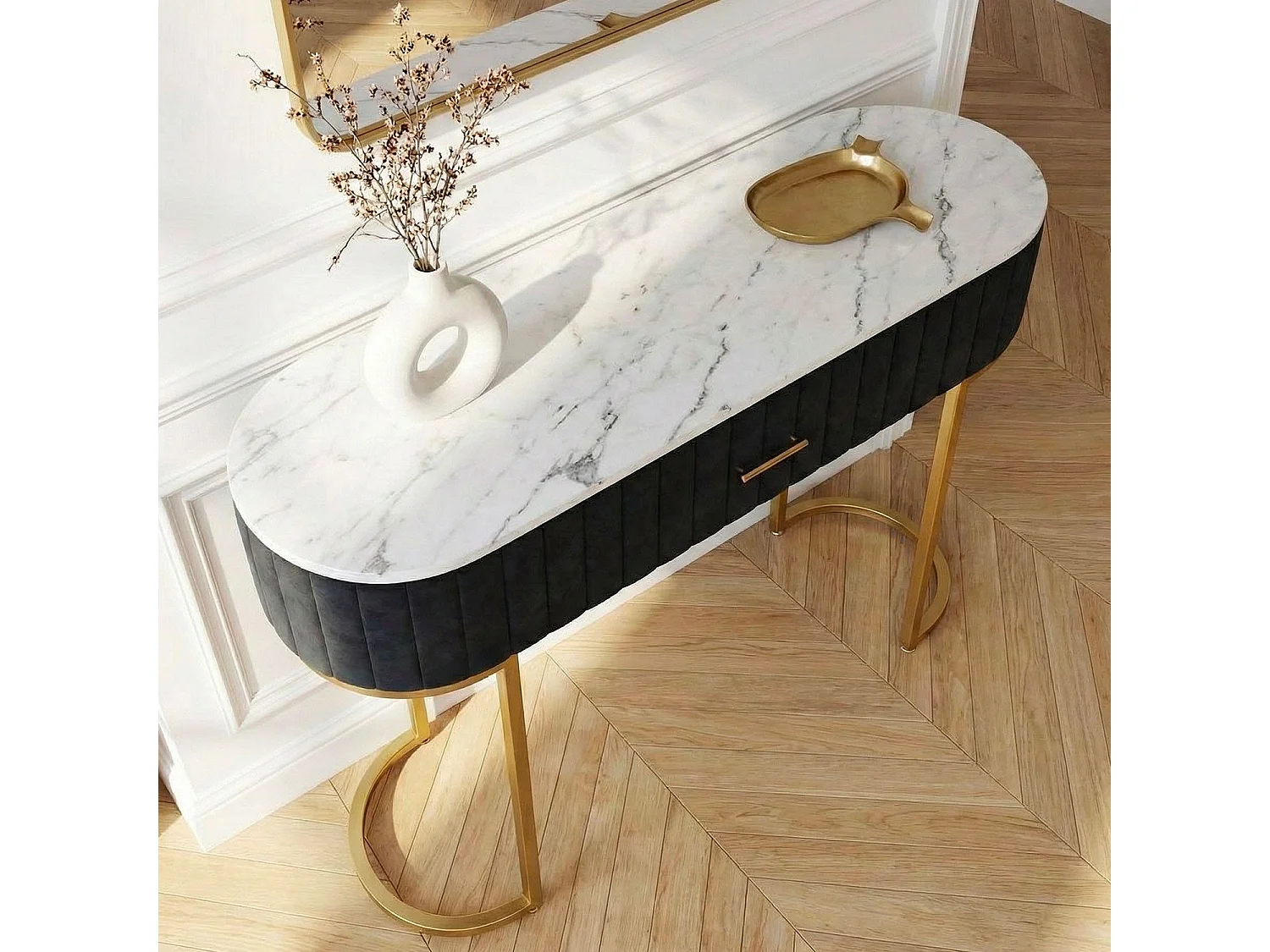 Coiffeuse Design 1 Tiroir "Lomape" 120cm Noir
