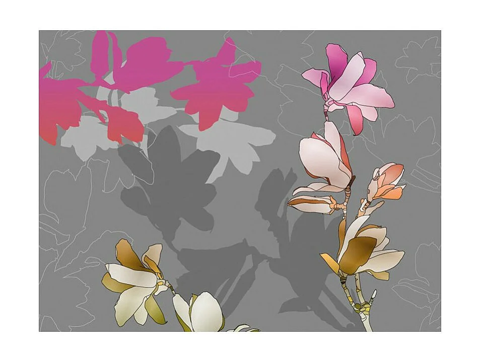Papier Peint "Magnolias en Pastels" 193 x 250 cm
