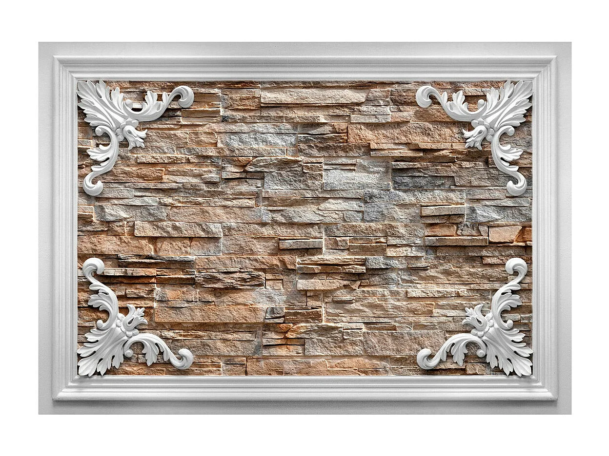 Papier Peint "Brick in the Frame Brown" 70 x 100 cm