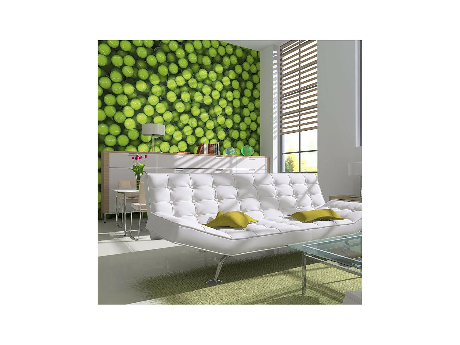 Papier Peint "Balles de Tennis Fond" 193 x 250 cm