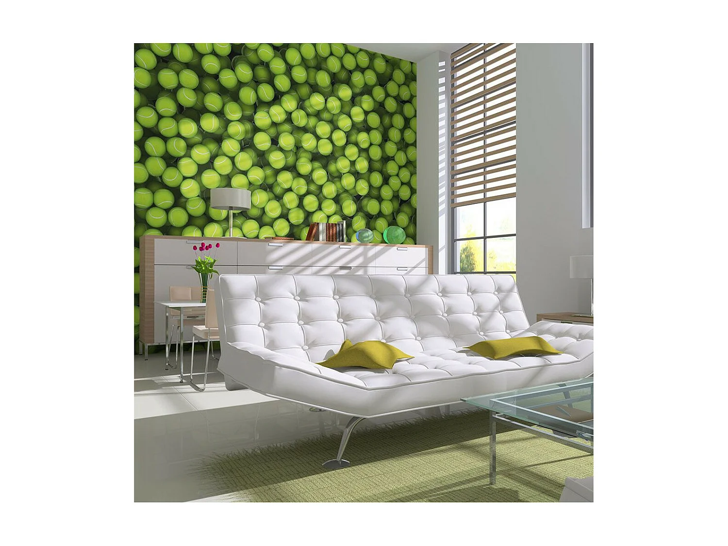 Papier Peint "Balles de Tennis Fond" 193 x 250 cm