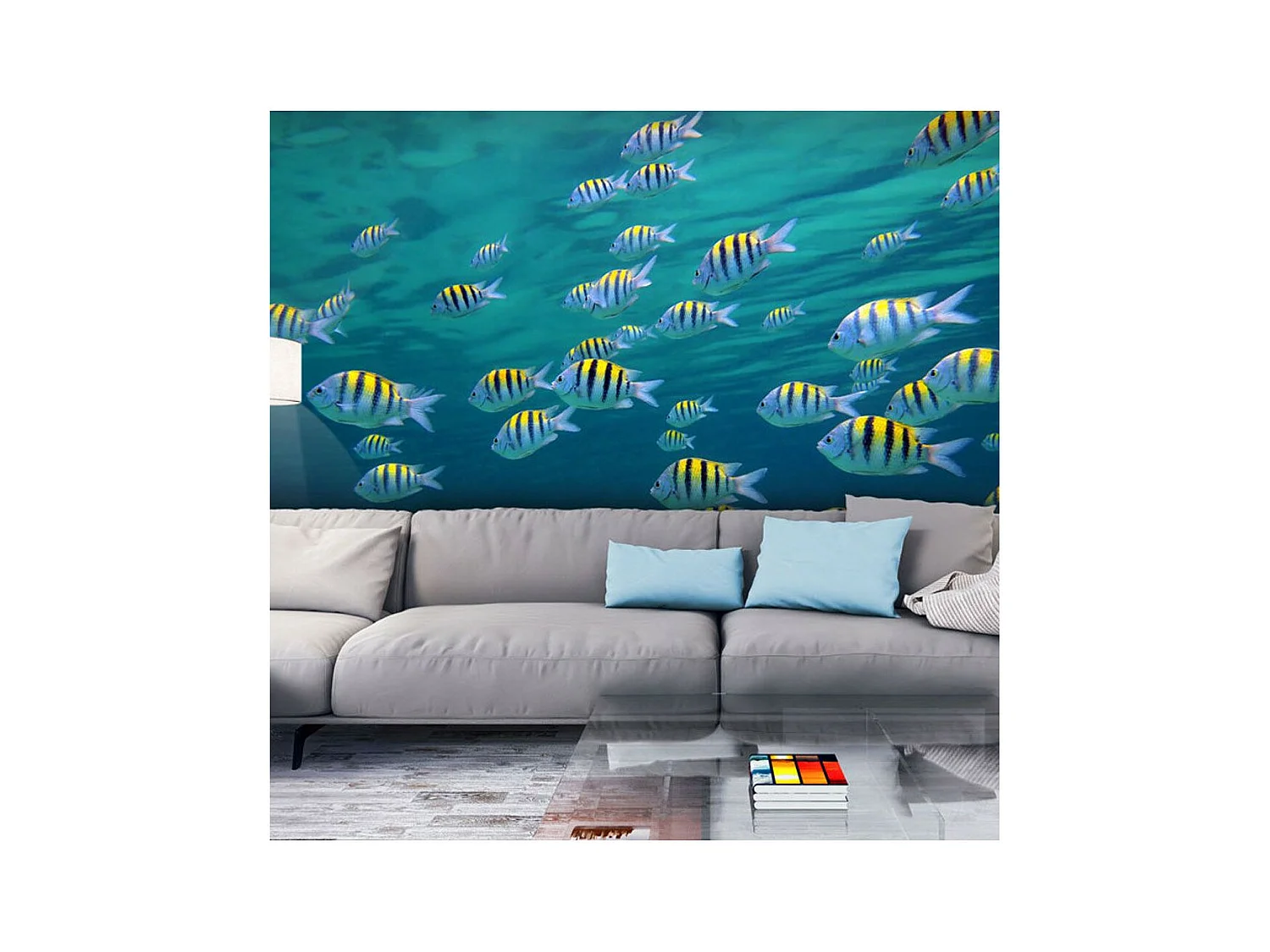 Papier Peint "Paysage Sous Marin Caraïbe" 154 x 200 cm