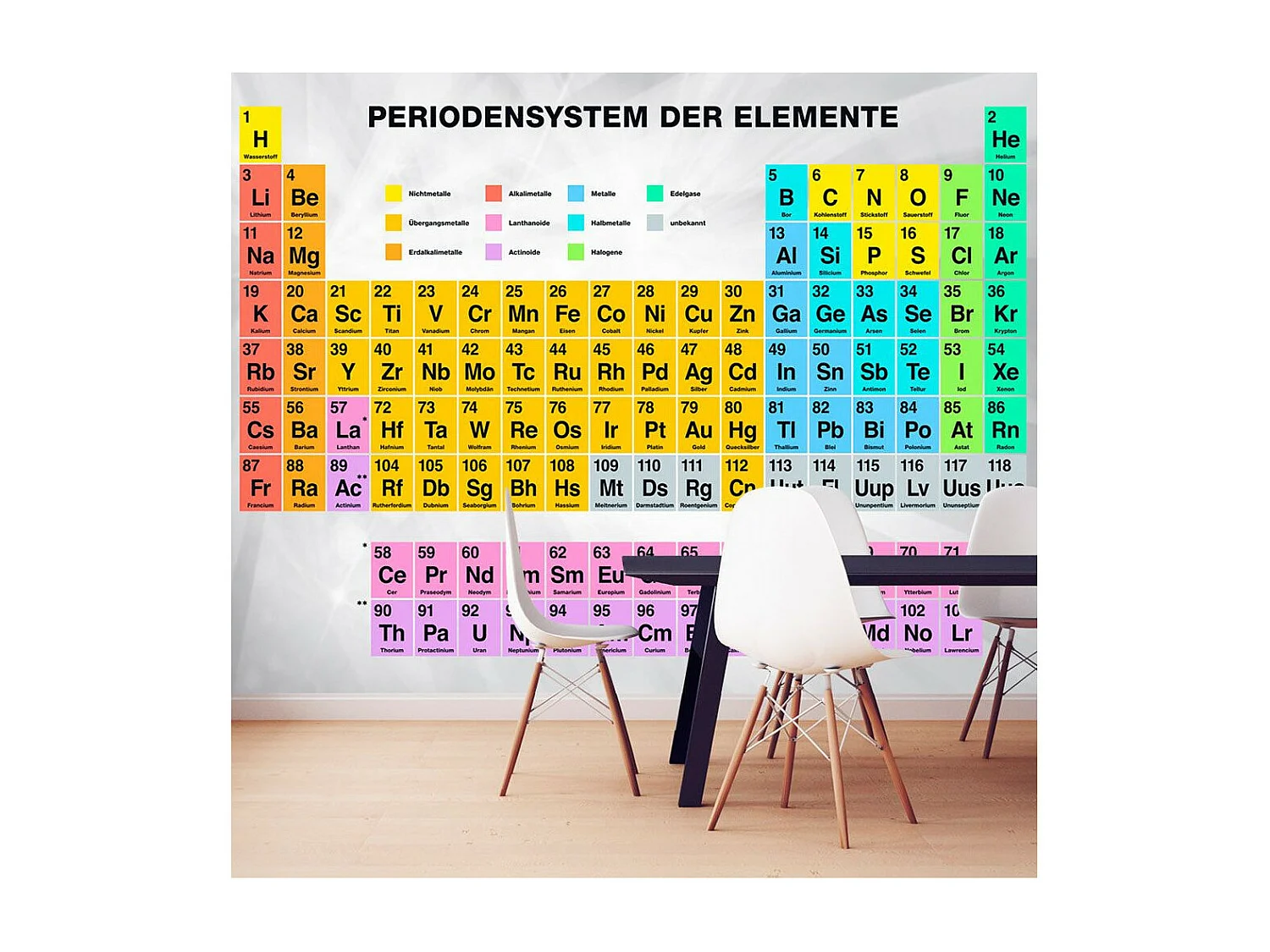 Papier Peint "Periodensystem Der Elemente" 175 x 250 cm