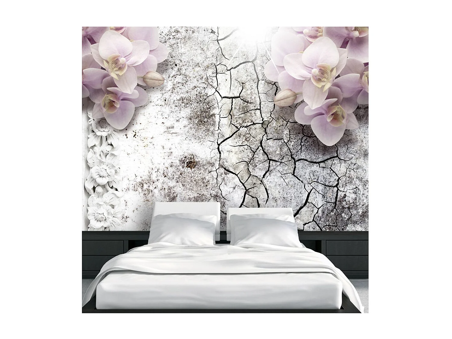 Papier Peint "Bright Red Orchids" 140 x 200 cm