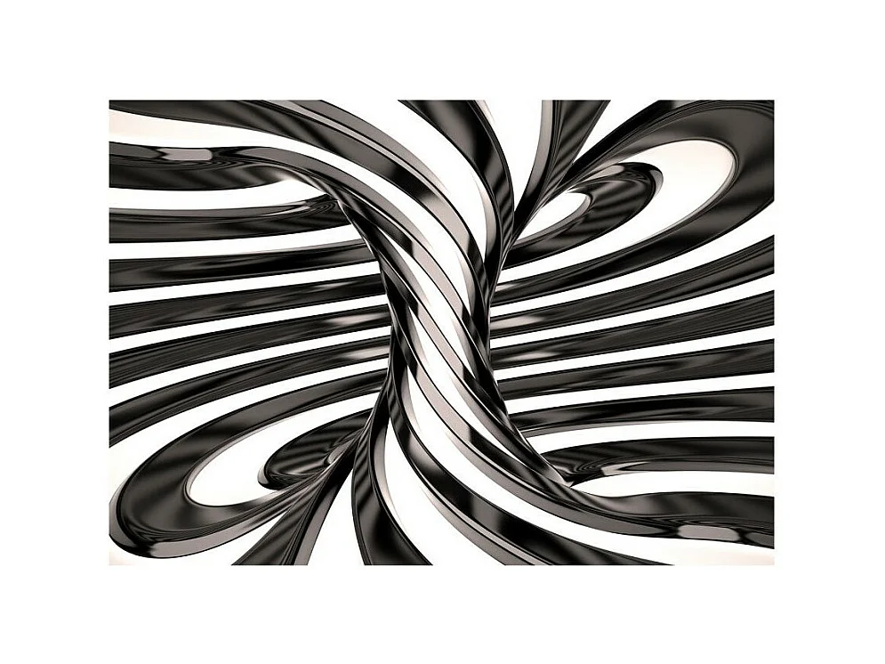 Papier Peint "Black & White Swirl" 140 x 200 cm