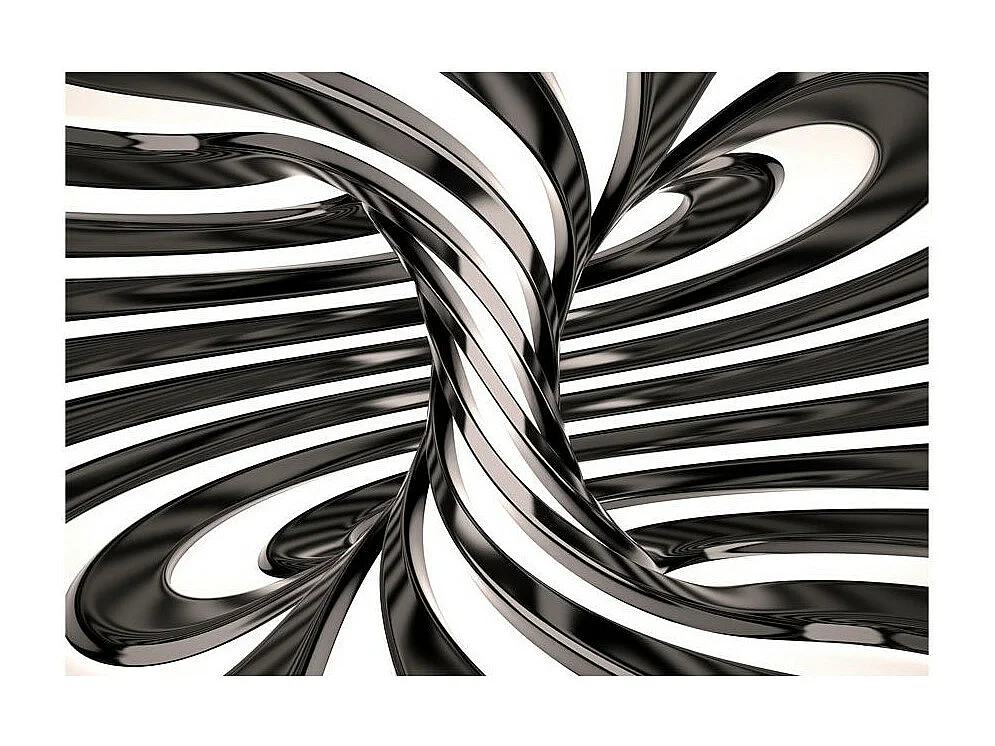 Papier Peint "Black & White Swirl" 140 x 200 cm