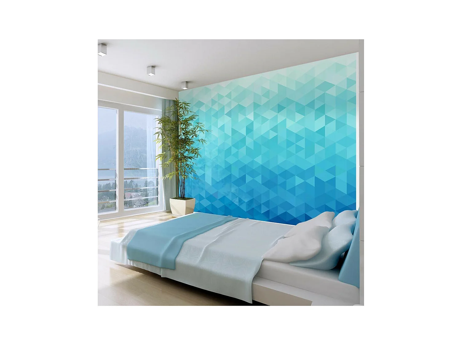 Papier Peint "Pixel Azur" 245 x 350 cm