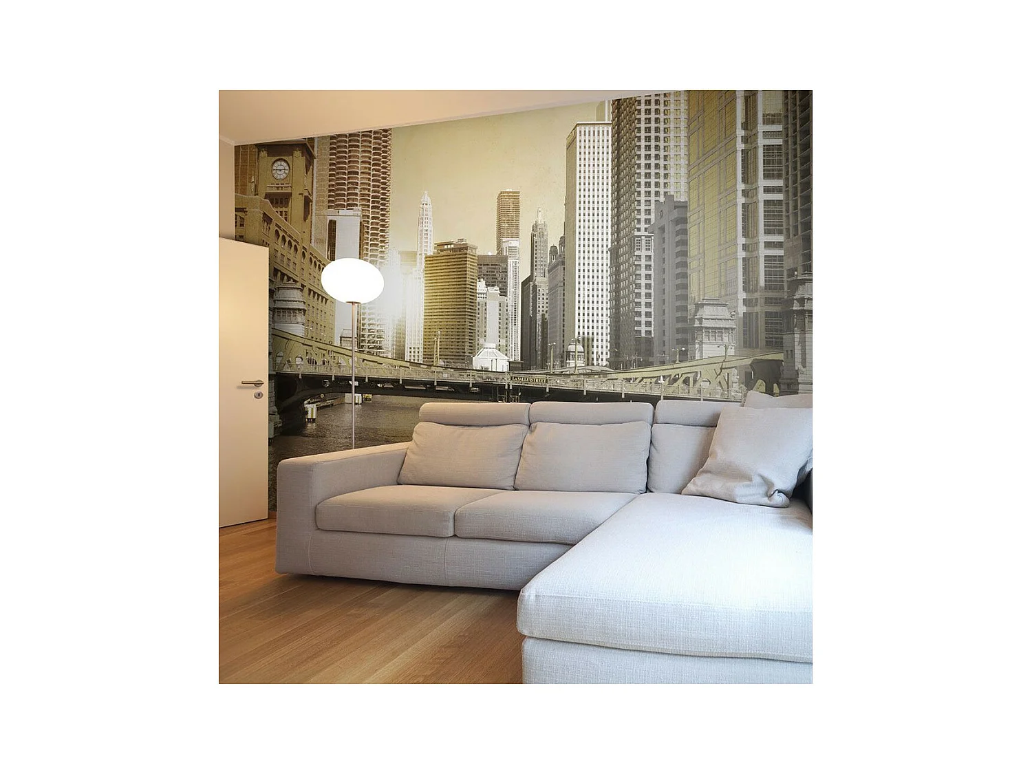 Papier Peint "Chicago's Bridge Vintage Effect" 154 x 200 cm