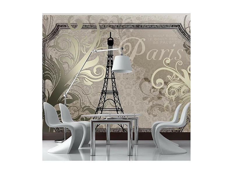 Papier Peint "Vintage Paris Gold" 210 x 300 cm