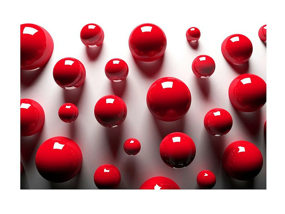 Papier Peint "Red Balls" 140 x 200 cm
