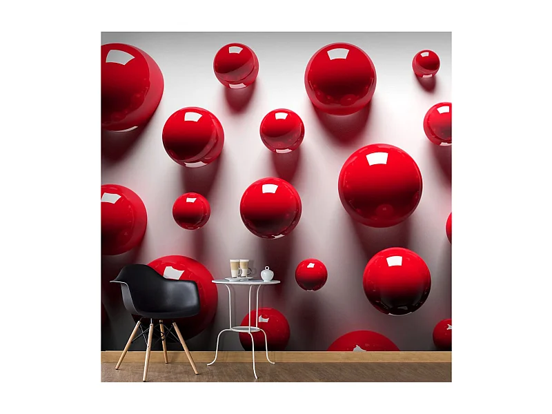 Papier Peint "Red Balls" 140 x 200 cm