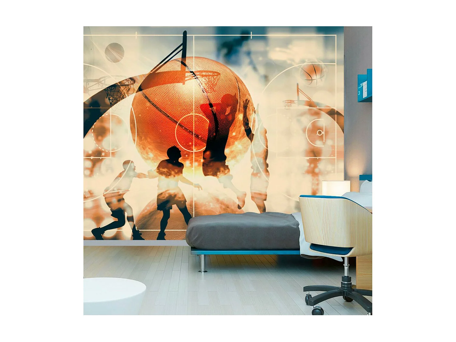 Papier Peint "I Love Basketball!" 105 x 150 cm