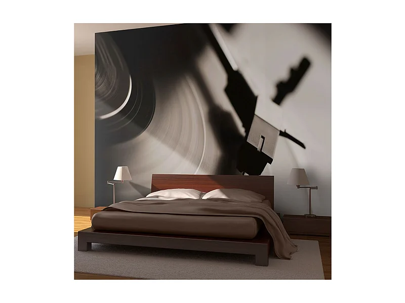 Papier Peint "Gramophone & Disque Vinyle" 154 x 200 cm