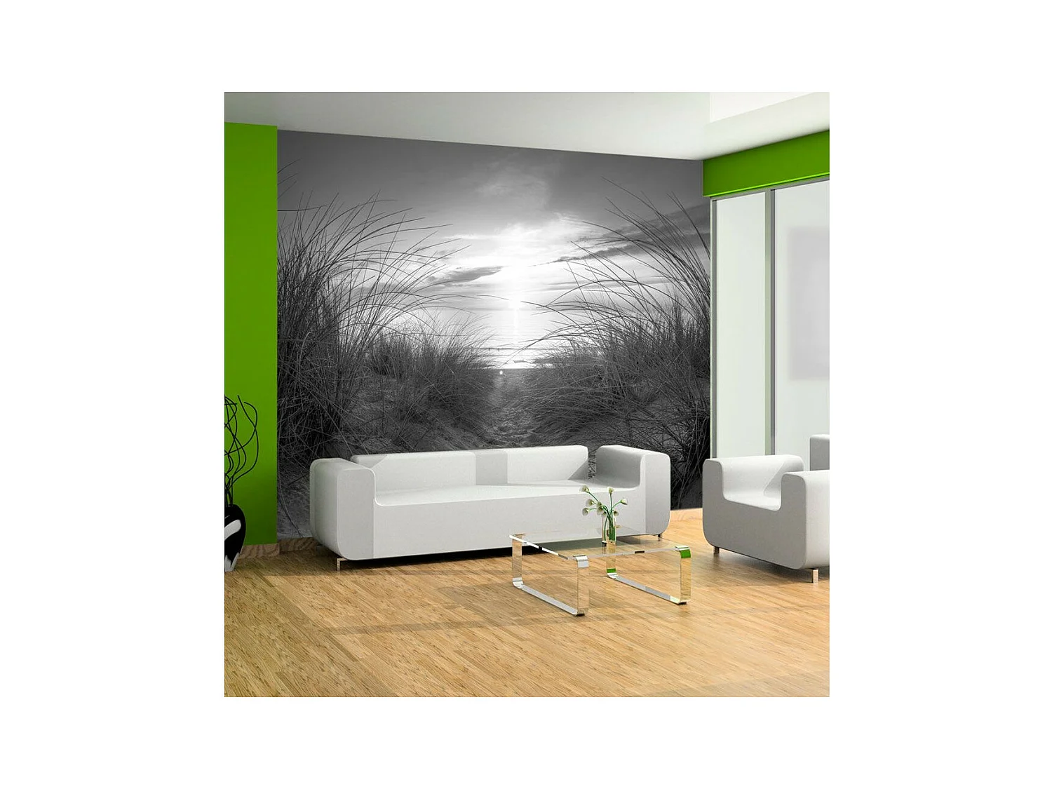 Papier Peint "Plage Noir & Blanc" 70 x 100 cm