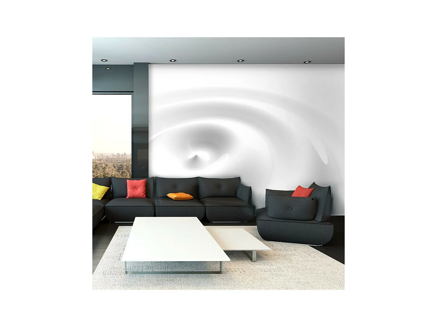 Papier Peint "White Swirl" 175 x 250 cm