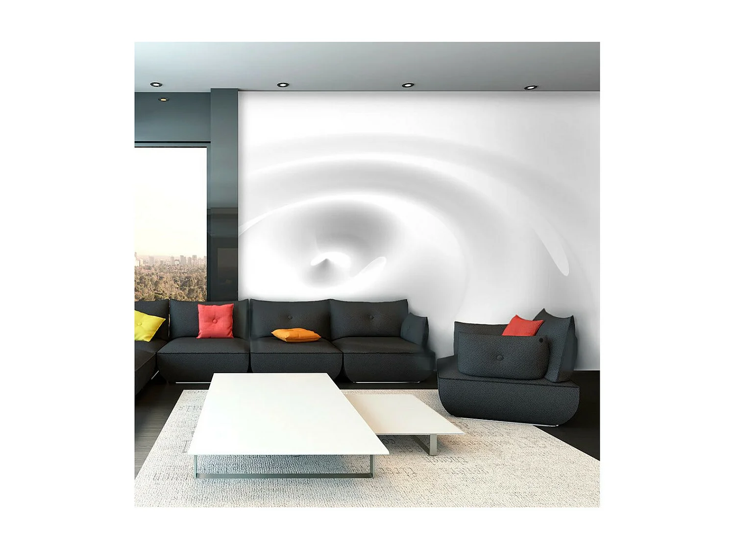 Papier Peint "White Swirl" 175 x 250 cm