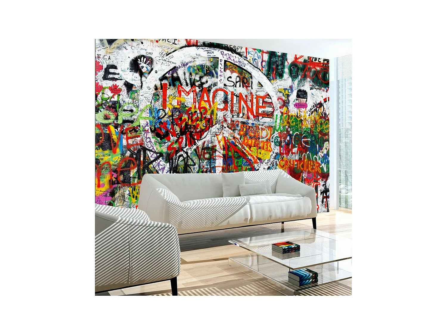 Papier Peint "Hippie Graffiti" 70 x 100 cm