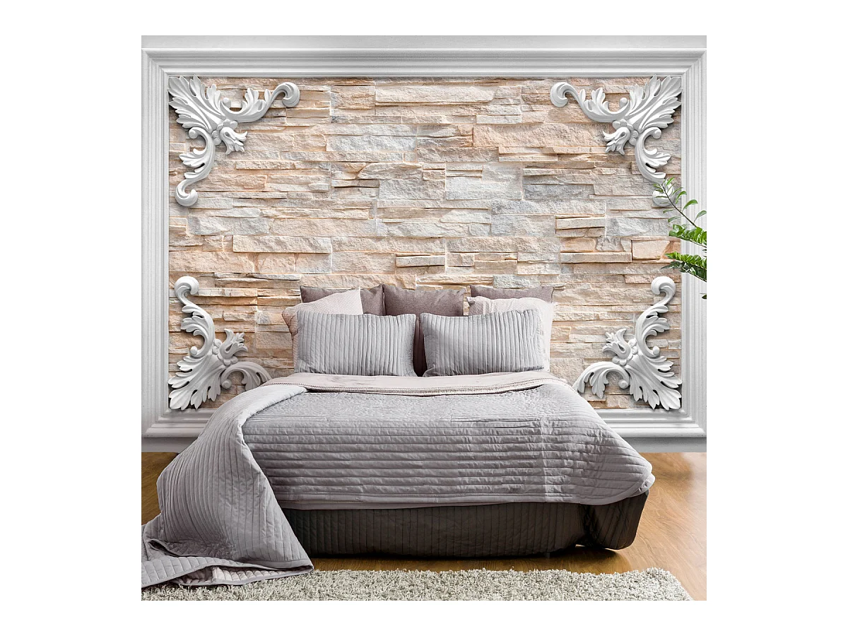 Papier Peint "Brick in the Frame Orange" 140 x 200 cm