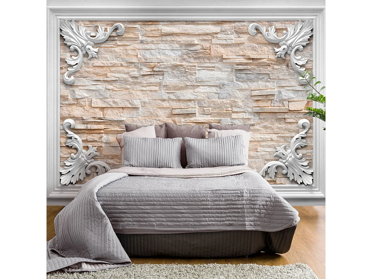 Papier Peint "Brick in the Frame Orange" 140 x 200 cm