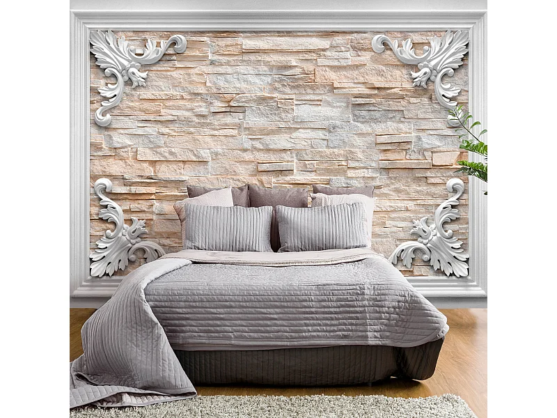 Papier Peint "Brick in the Frame Orange" 140 x 200 cm