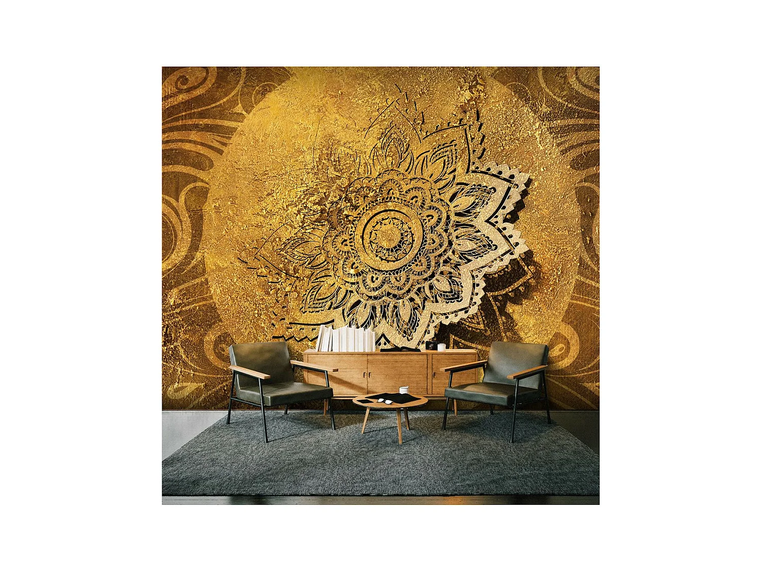 Papier Peint XXL "Golden Illumination" 280 x 500 cm