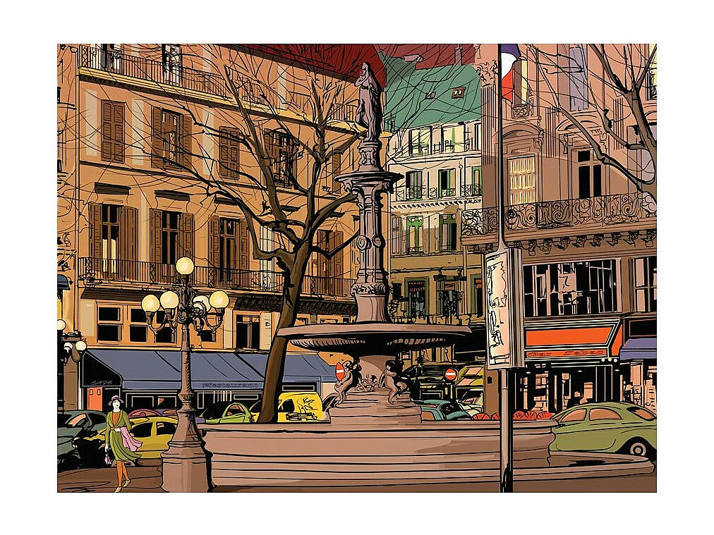Papier Peint "Walk Through the French Square" 270 x 350 cm